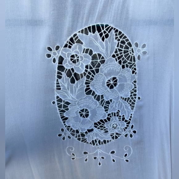 White knee length cover up with cutout details - Picture 2 of 7